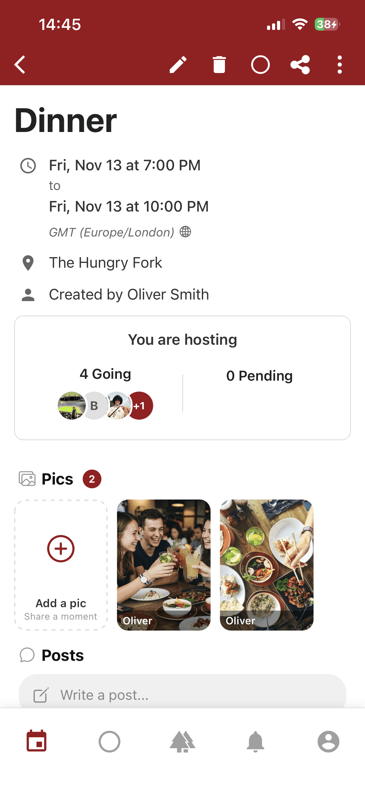 Event detail screenshot